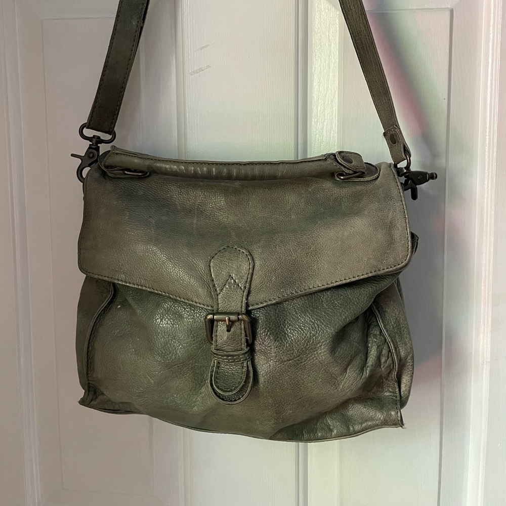 Green Leather Crossbody
